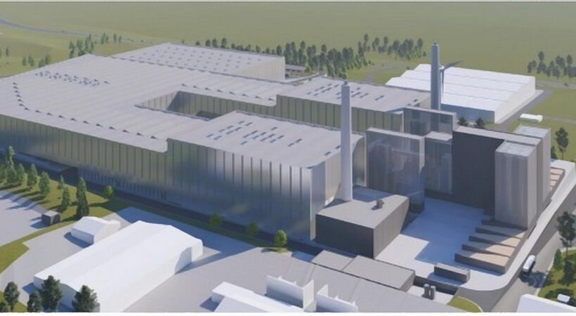 Mock-up of the Ciner glass plant in Wales, UK.