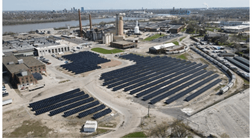 The solar field at NSG's flat glass production site in Ohio will supply 2.5 million kWh of renewable energy a year