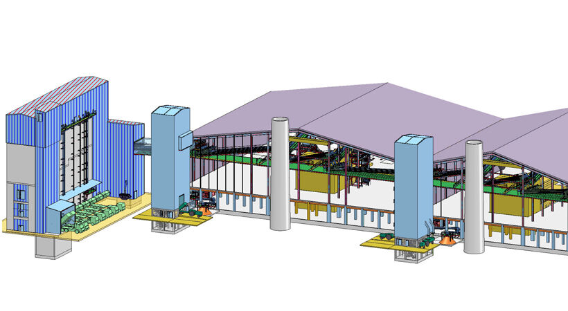 Mock-up of the Şişecam's Hungary plant, which will be completed by Zippe in 2023.