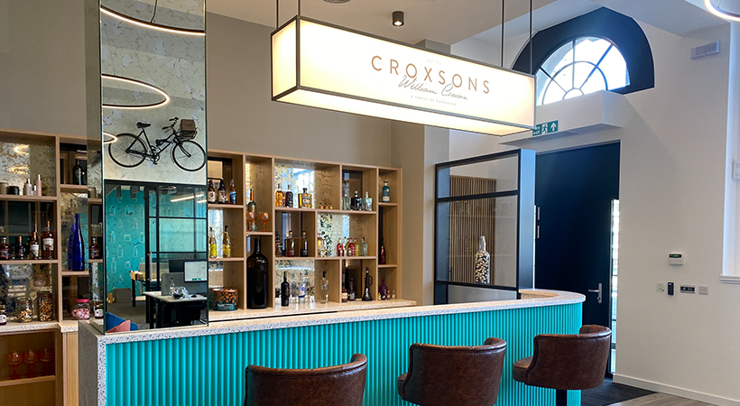 Croxsons have created a bar in the centre of of its new office so clients can see their products in action.