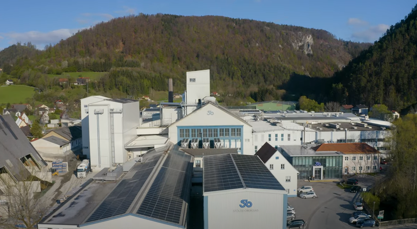 The solar electricity panels at Stoelzle's Austrian production site in Köflach.