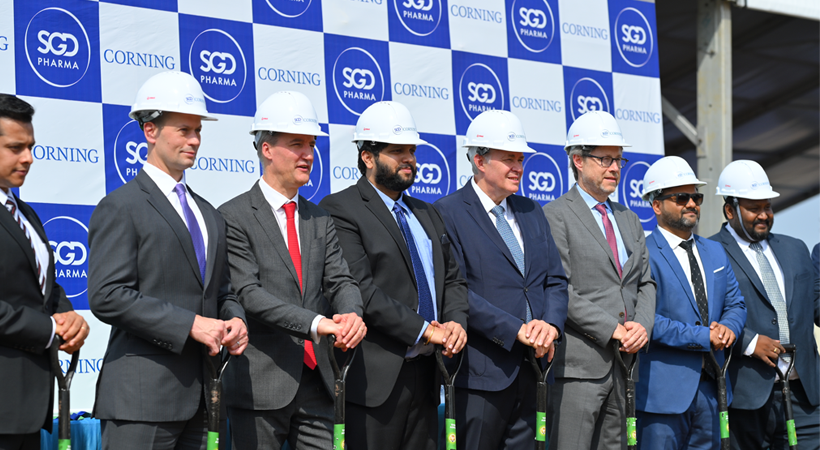 SGD Pharma, in a joint venture with Corning, began construction on a glass tubing plant in Vemula, India, with a ground-breaking ceremony.