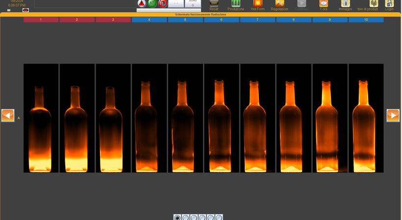 The Tiama HOT systems interface which is used at the hot end of glass production facilities.