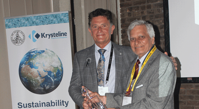 Society of Glass Technology President, Prof Arun Varshneya, with Steve Whettingsteel, after his paper on A closer look at sustainable glass recycling. All pics courtesy of Society of Glass Technology (SGT)