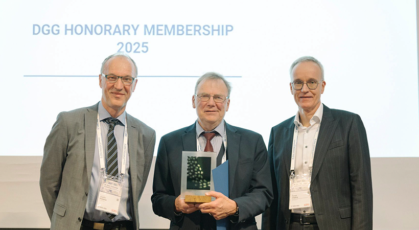 From left to right: Prof Joachim Deubener, Programme Chair and Conference President; Prof Reinhard Conradt; and Dr Thomas Jüngling, Managing Director of the HVG-DGG.