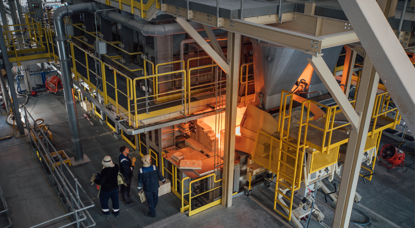 The furnace at Glass Futures's pilot facility in St Helens, UK.