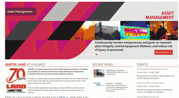 Ametek Land relaunches website