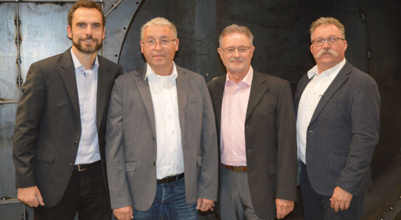 The selling team of LWN-Lufttechnik consists of (from left to right): Mr Dipl. Wirt.-Ing. Johann Keyserlingk Mr Dr Ing. Frank Lohbach Mr Dipl.-Ing. Wieland Wittig and Michael Nisius.